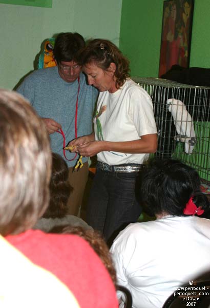 Johanne Vaillancourt au séminaire de Nice sur les perroquets en 2007.